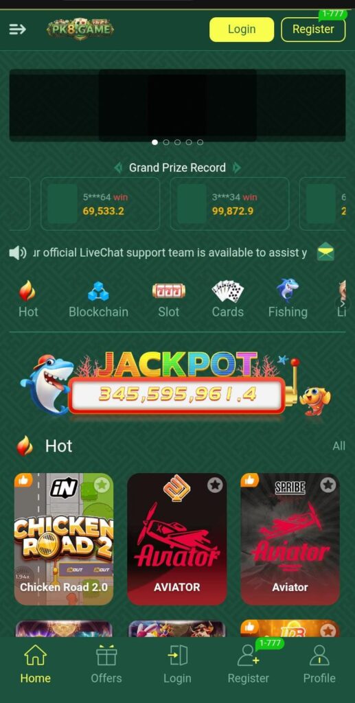 PK8 Game interface screenshot image