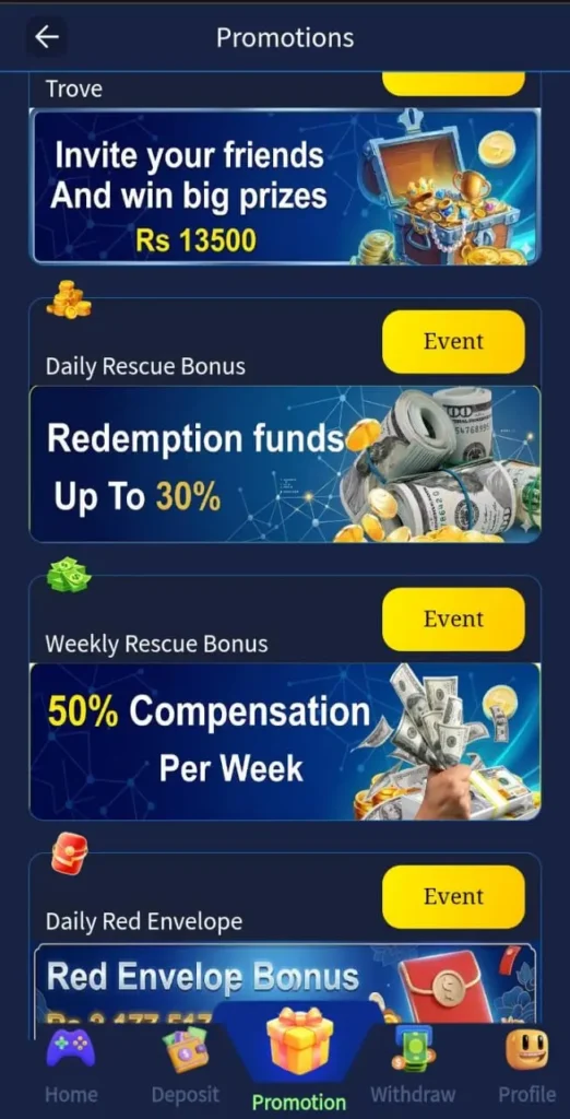 Promotions in PK368 Game.